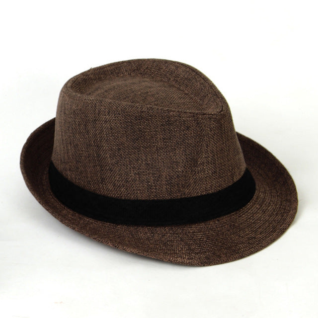 Manufacturers Supply Jazz Hat British Style Cotton And Linen Solid Color Top Hat